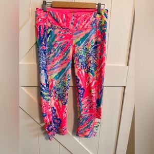 Lilly Pulitzer Luxletic Leggings High Rise Midi Weekender Gumbo Limbo Large